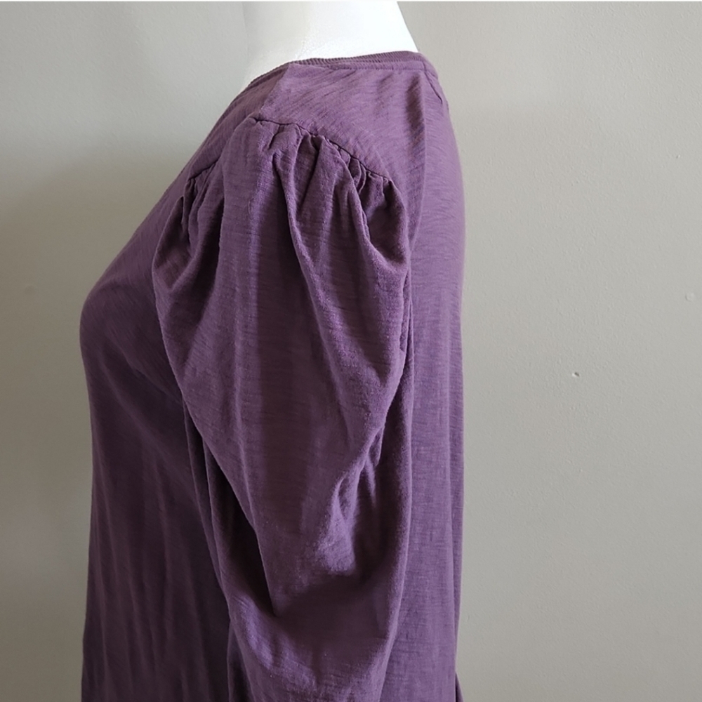 Nation Ltd. Pima Cotton Puff Sleeve Shirt Size L - Picture 5 of 11